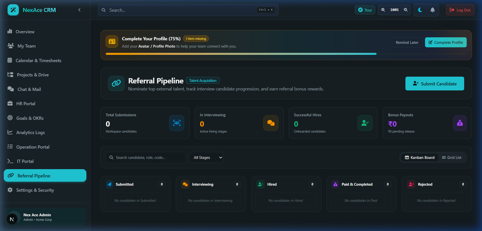 Candidate Referral Pipeline Screenshot